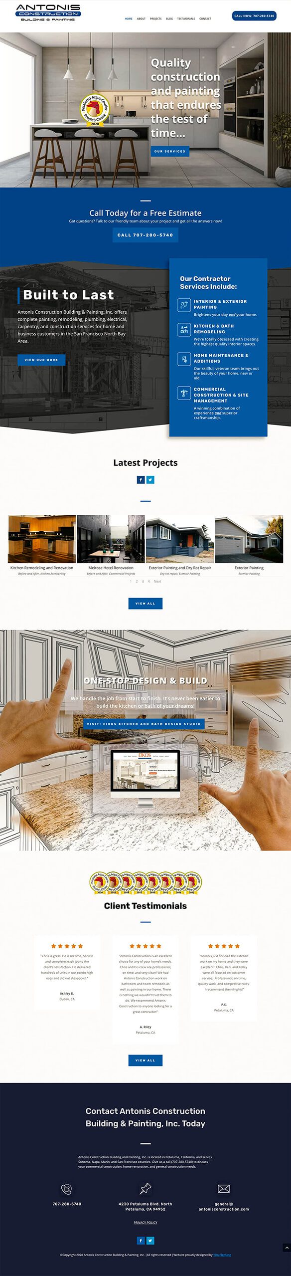Antonis Construction page mockup